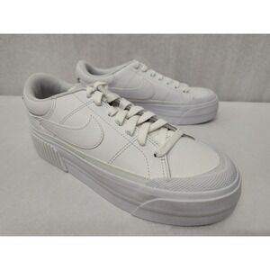 Nike Women's Court Legacy Lift‎ Tennis Shoe DM7590-101 Triple White Sz 6